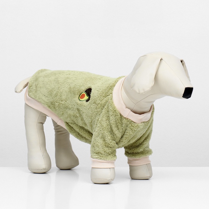 фото Свитер "авокадо", велюр, размер xl (дс 40, ош 33, ог 50 см), зеленый пижон