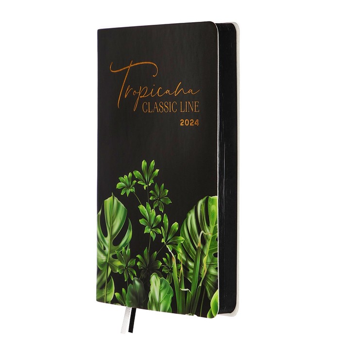 Ежедневник датированный 2024 A5 176 листов, deVENTE.Tropicana, мягкая обложка из искусственной кожи, тиснение фольгой, ляссе, белый блок 70 г/м2, чёрный
Ежедневник датированный 2024 A5 176 листов, deVENTE.Tropicana, мягкая обложка из искусственной кожи, тиснение фольгой, ляссе, белый блок 70 г/м2, чёрный