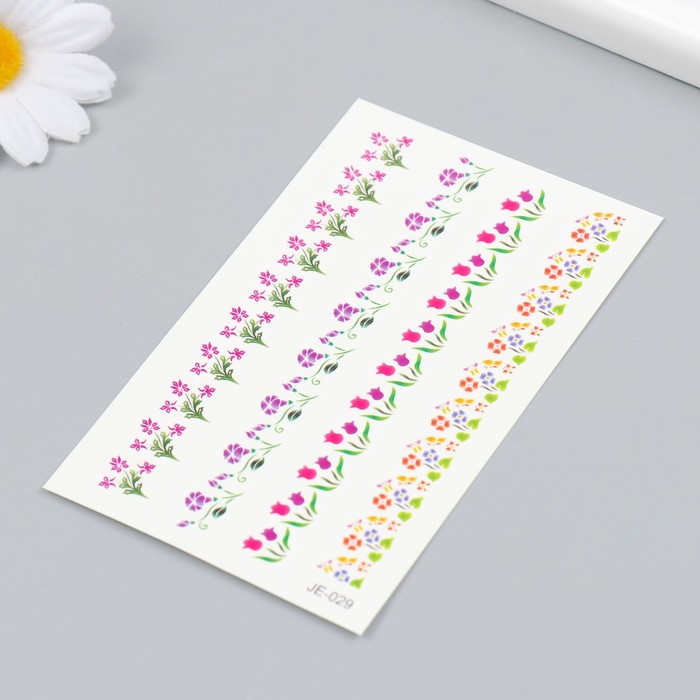 фото Татуировка на тело цветная "браслет из полевых цветов" 12х7,5 см