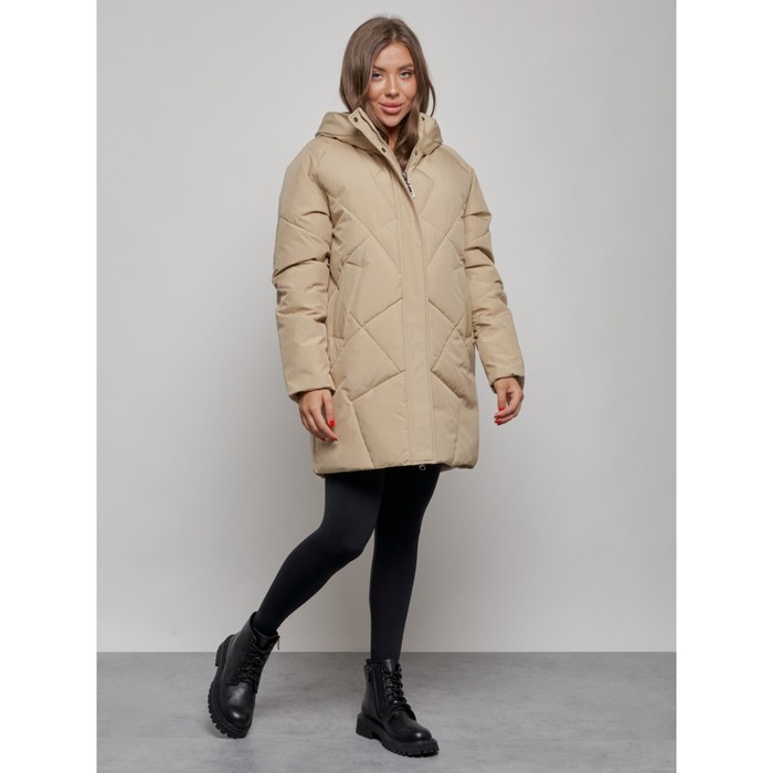 фото Куртка зимняя женская, размер 54, цвет светло-коричневый mtforce