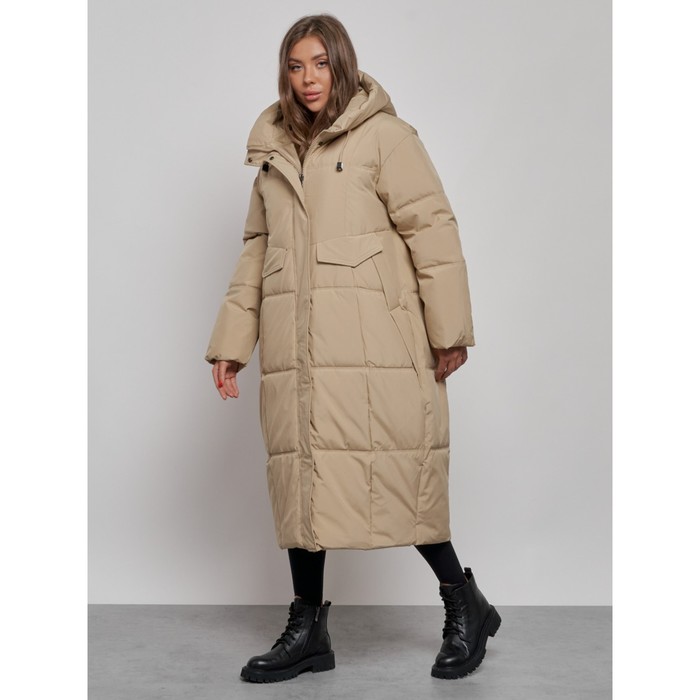 фото Пальто утепленное зимнее женское, размер 42, цвет бежевый mtforce