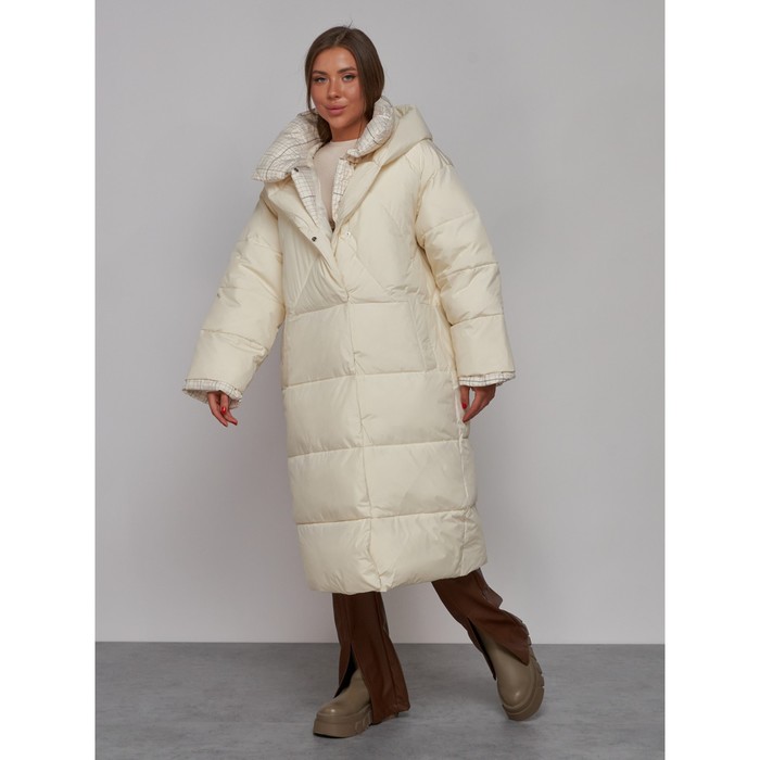 фото Пальто утепленное зимнее женское, размер 46, цвет светло-бежевый mtforce