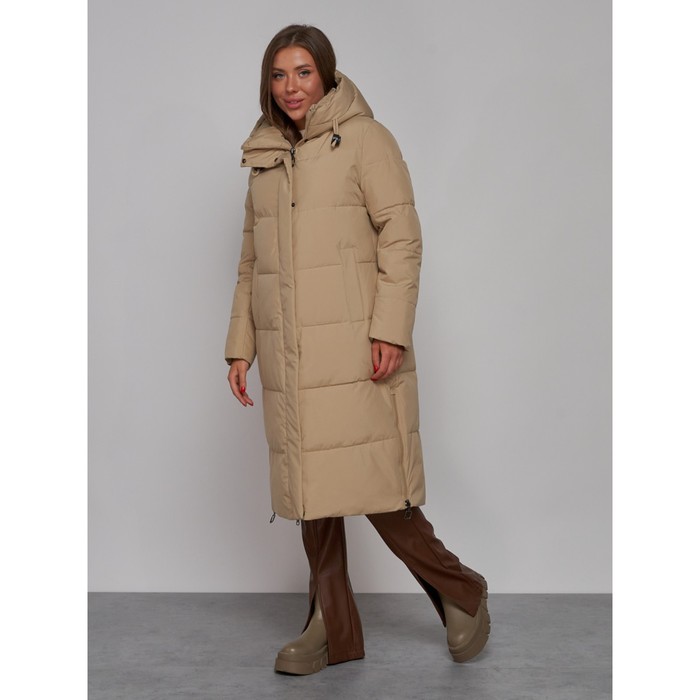 фото Пальто утепленное зимнее женское, размер 48, цвет светло-коричневый mtforce
