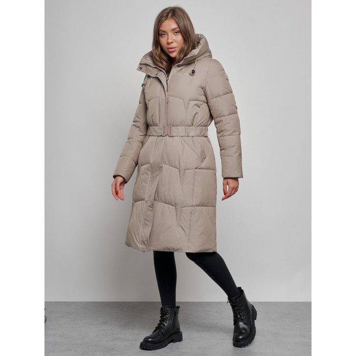 фото Пальто утепленное зимнее женское, размер 42, цвет светло-коричневый mtforce