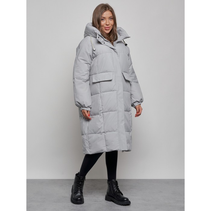 фото Пальто утепленное зимнее женское, размер 50, цвет серый mtforce