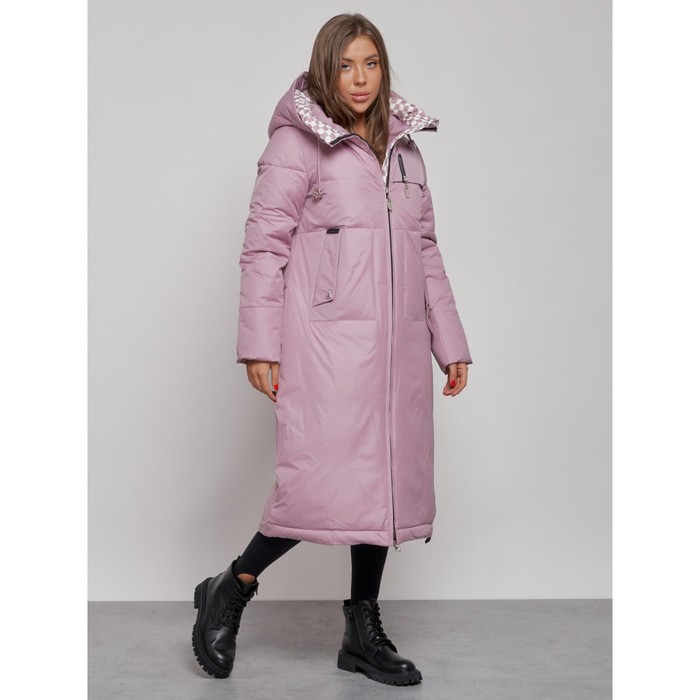 фото Пальто утепленное зимнее женское, размер 44, цвет фиолетовый mtforce