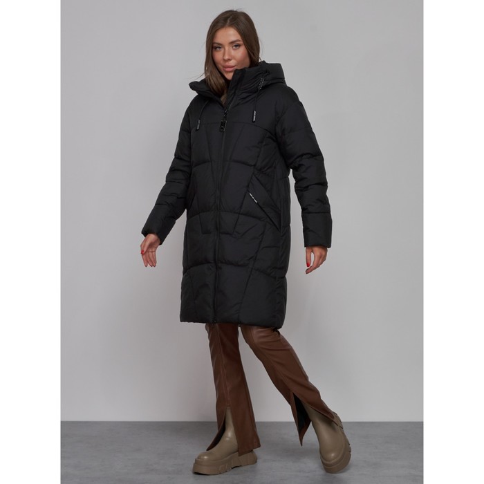 фото Пальто утепленное зимнее женское, размер 50, цвет чёрный mtforce