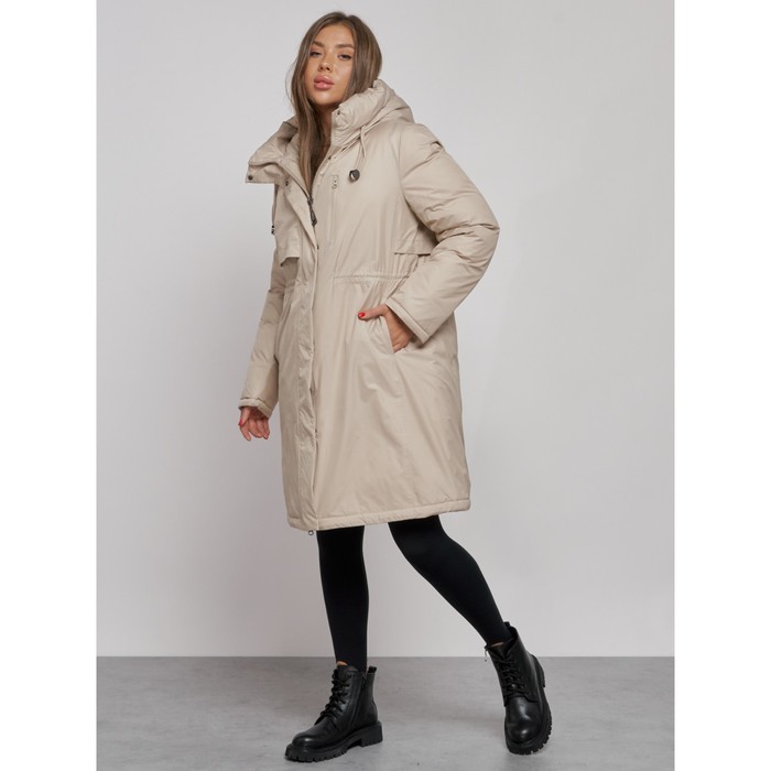 фото Пальто утепленное зимнее женское, размер 44, цвет бежевый mtforce
