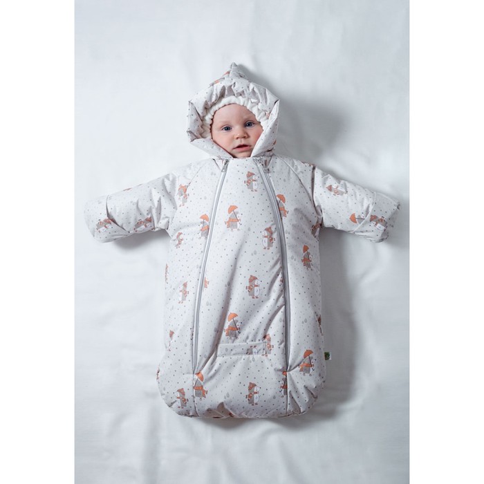 фото Конверт-комбинезон детский зимний, рост 56-68 см, цвет бежевый сонный гномик