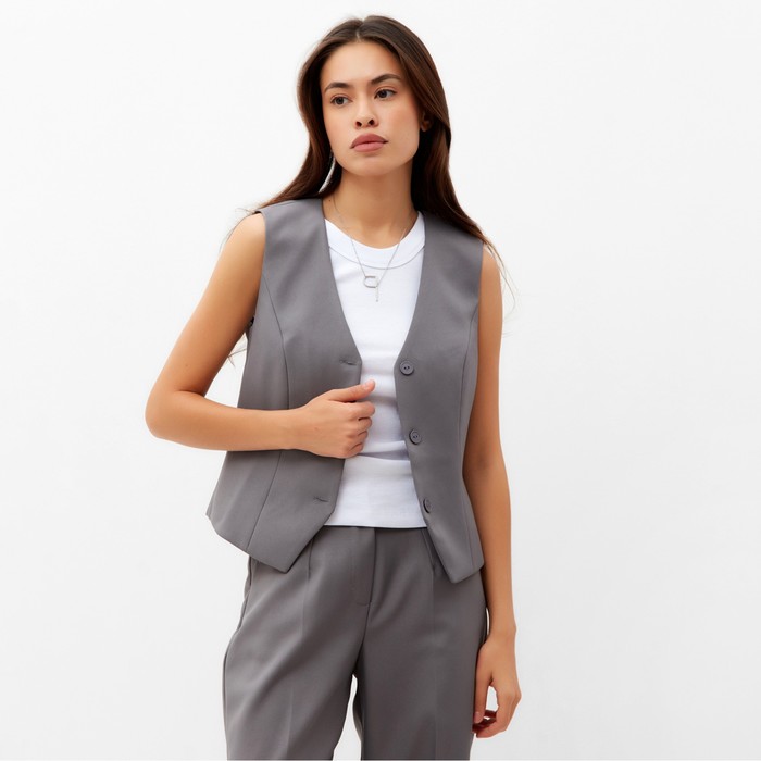 фото Жилет женский mist: classic collection р. 42, цвет серый