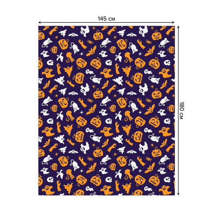 фото Водоотталкивающая скатерть на стол «призраки хэллоуина», размер 145х180 см joyarty