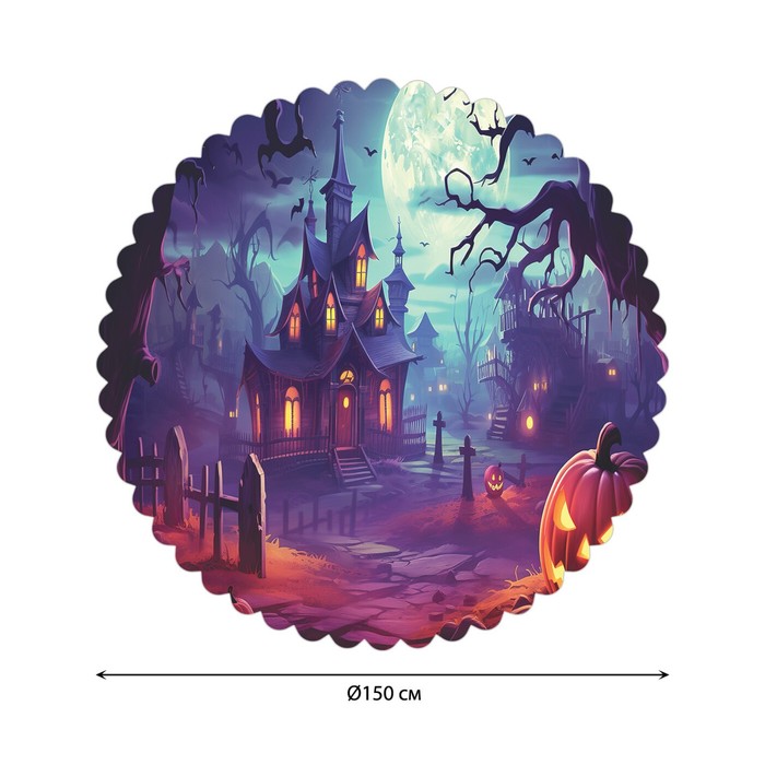фото Фотоскатерть круглая на стол «таинственная ночь», размер 150x150 см joyarty