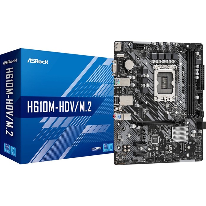 Материнская плата Asrock H610M-HDV/M.2 Soc-1700 Intel H610 2xDDR4 mATX AC`97 8ch(7.1) GbLAN+ 10044
Материнская плата Asrock H610M-HDV/M.2 Soc-1700 Intel H610 2xDDR4 mATX AC`97 8ch(7.1) GbLAN+ 10044