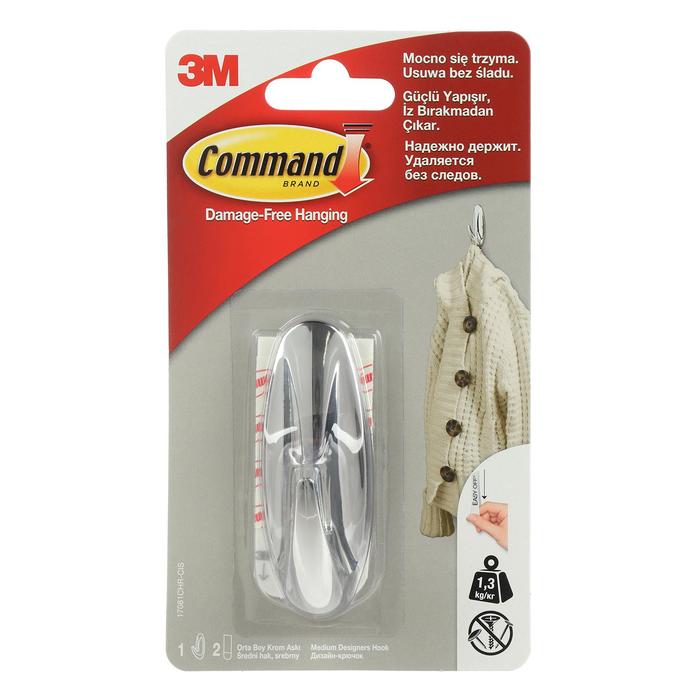 Легкоудаляемый крючок ДИЗАЙН Command 17081CHR, хромированный, средний, до 1,35кг, 1шт
Легкоудаляемый крючок ДИЗАЙН Command 17081CHR, хромированный, средний, до 1,35кг, 1шт