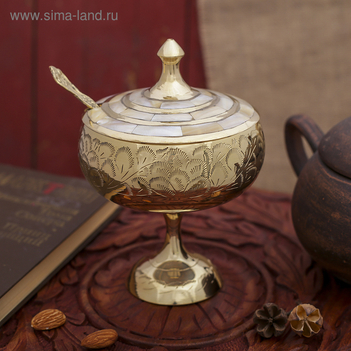 Сахарница с ложкой "Пёрышки" с перламутром 13,5х12х19 см
Сахарница с ложкой "Пёрышки" с перламутром 13,5х12х19 см