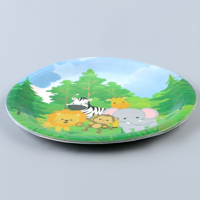 фото Тарелка бумажная «зверюшки», в наборе 6 шт. страна карнавалия