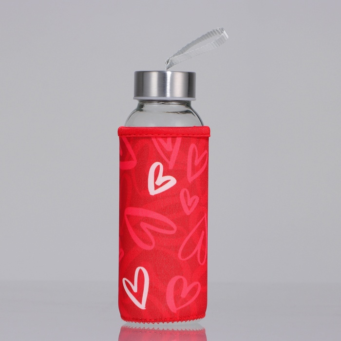 фото Бутылка стекло в чехле «сердечки», 350 мл svoboda voli