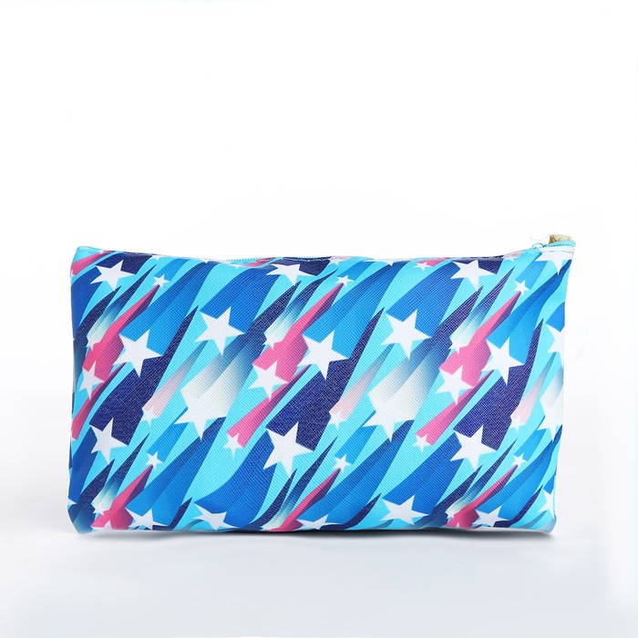 фото Косметичка-пенал на молнии, цвет голубой