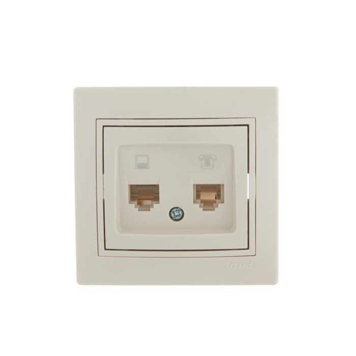 Розетка компьютерная + телефонная 2-м СП Mira RJ45 + RJ11 крем./крем.. LEZARD 701-0303-143
Розетка компьютерная + телефонная 2-м СП Mira RJ45 + RJ11 крем./крем.. LEZARD 701-0303-143