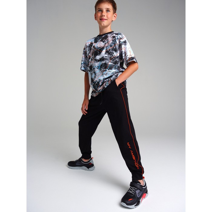 фото Комплект для мальчика: футболка, брюки, рост 128 см playtoday