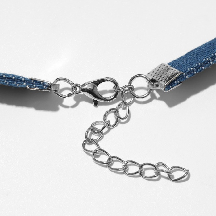 фото Чокер "джинс" сердце, цветной, 36 см queen fair