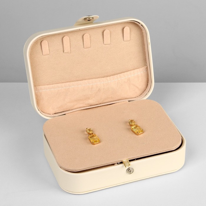 фото Органайзер для хранения украшений "шкатулка портативная", 11x16x5 см, цвет белый queen fair