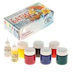 Краска по ткани «Батик», набор: 6 цветов х 40 мл, резерв и контур х 18 мл; морозостойкая, «Аква-Колор» (акриловая на водной основе)
Краска по ткани «Батик», набор: 6 цветов х 40 мл, резерв и контур х 18 мл; морозостойкая, «Аква-Колор» (акриловая на водной основе)