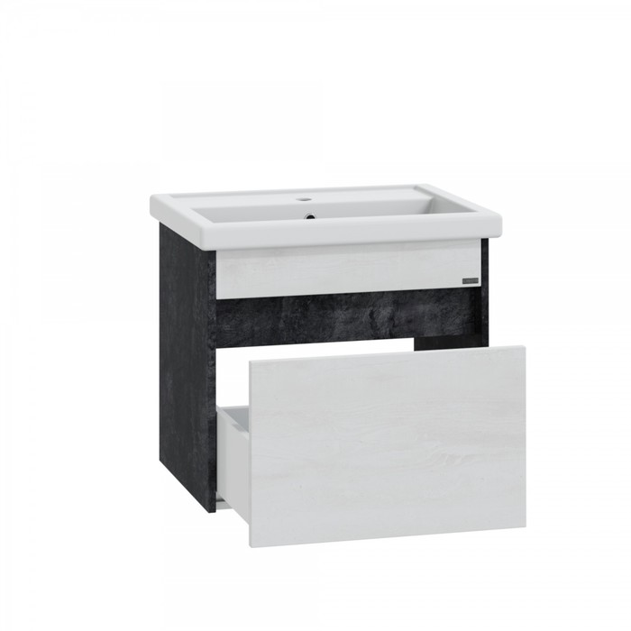 фото Тумба санта «мира 60» светлый, подвесная, 1 ящик, с раковиной «фостер 60»