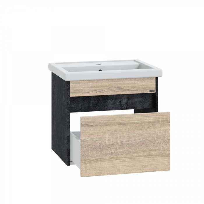 фото Тумба санта «мира 60» янтарный, подвесная, 1 ящик, с раковиной «фостер 60»