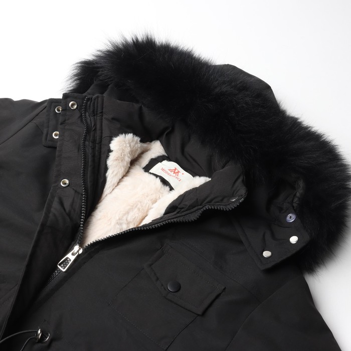 фото Куртка зимняя для мальчиков, цвет чёрный, рост 122-128 см