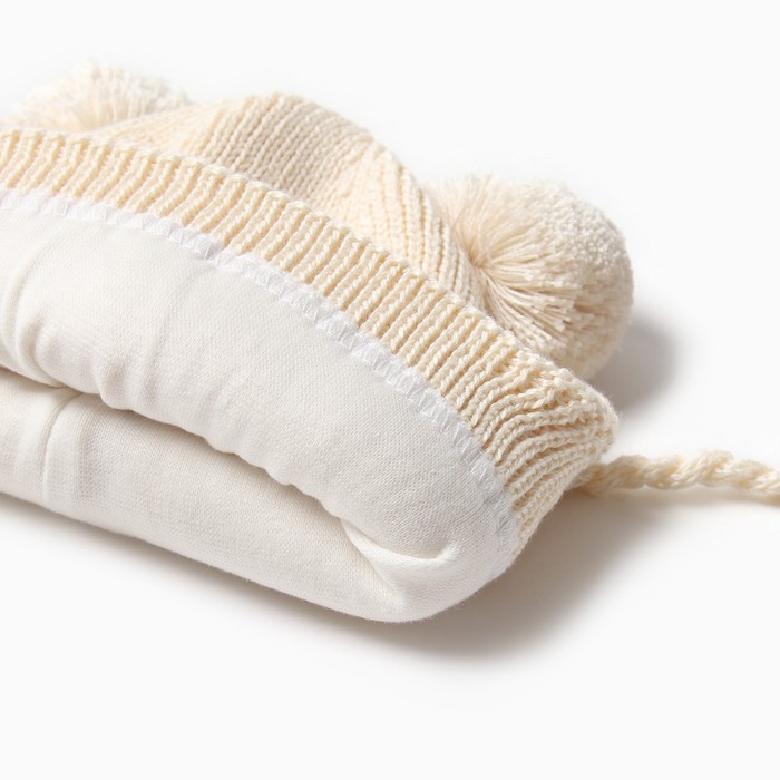 фото Шапка детская minaku р-р 46-48, цвет молочный