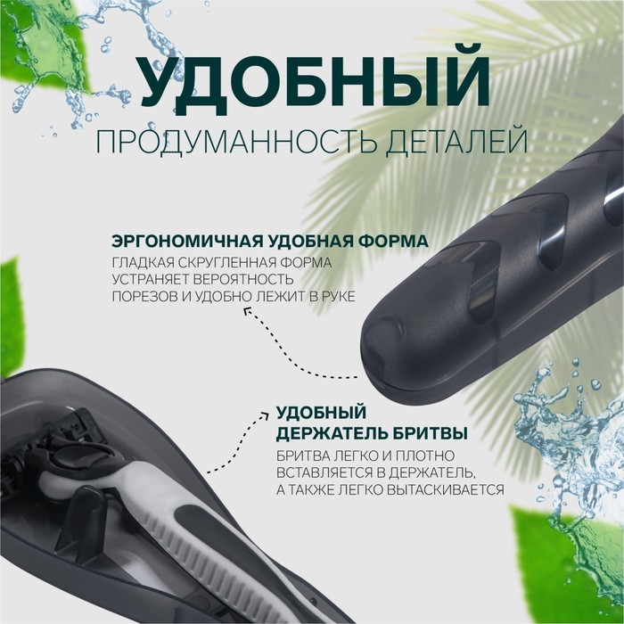 фото Органайзер для бритвы, с крышкой, 16,6 × 5,5 × 3 см, цвет чёрный queen fair