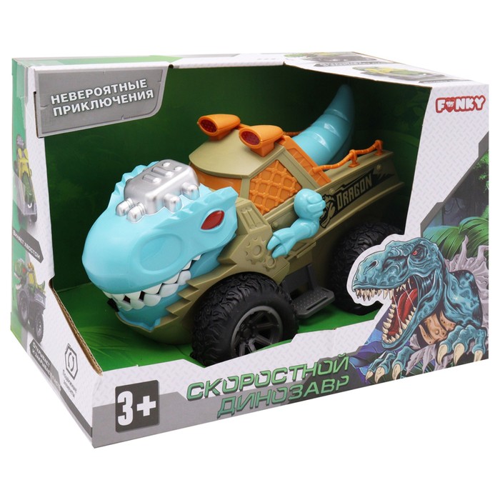 Машинка инерционная Funky Toys «Бирюзовый Тираннозавр», с подвижными элементами
Машинка инерционная Funky Toys «Бирюзовый Тираннозавр», с подвижными элементами