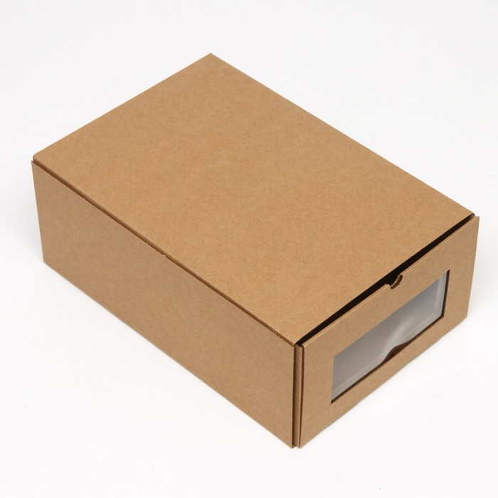 фото Коробка пенал для обуви, бурая, 30 х 21 х 12 см набор 5 шт