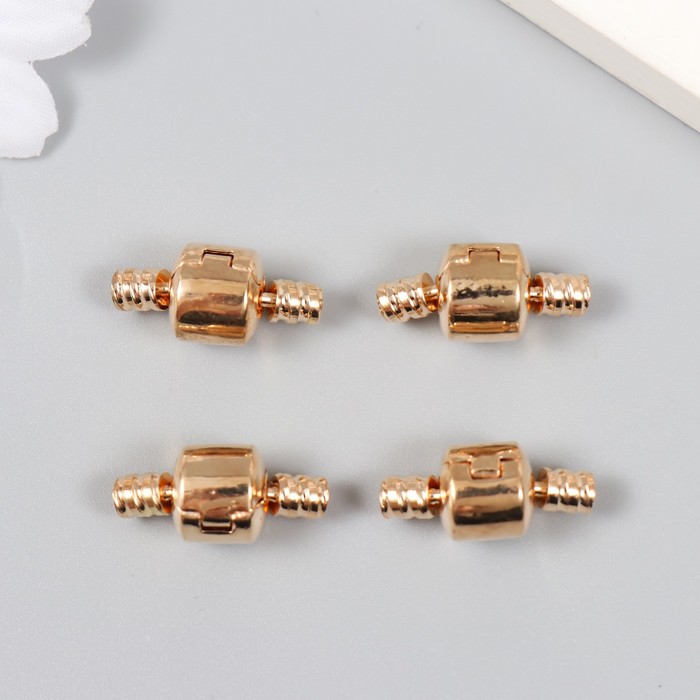 фото Замок металл для браслета с защёлкой, внешний d=0,4 см золото арт узор