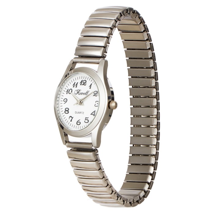 фото Часы наручные женские, d-2.8 см, ремешок металл, серебро