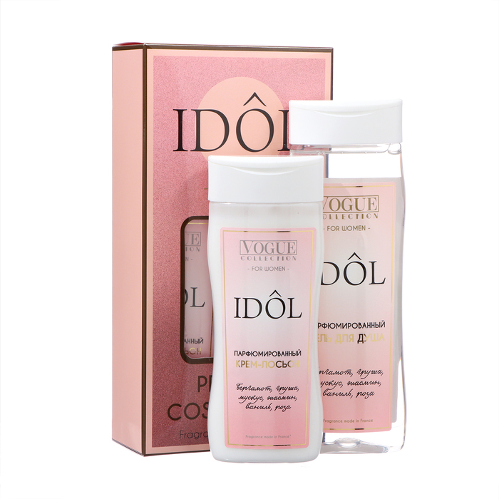 Подарочный набор женский IDOL pour femme: гель для душа 250 мл + крем-лосьон, 200 мл
Подарочный набор женский IDOL pour femme: гель для душа 250 мл + крем-лосьон, 200 мл