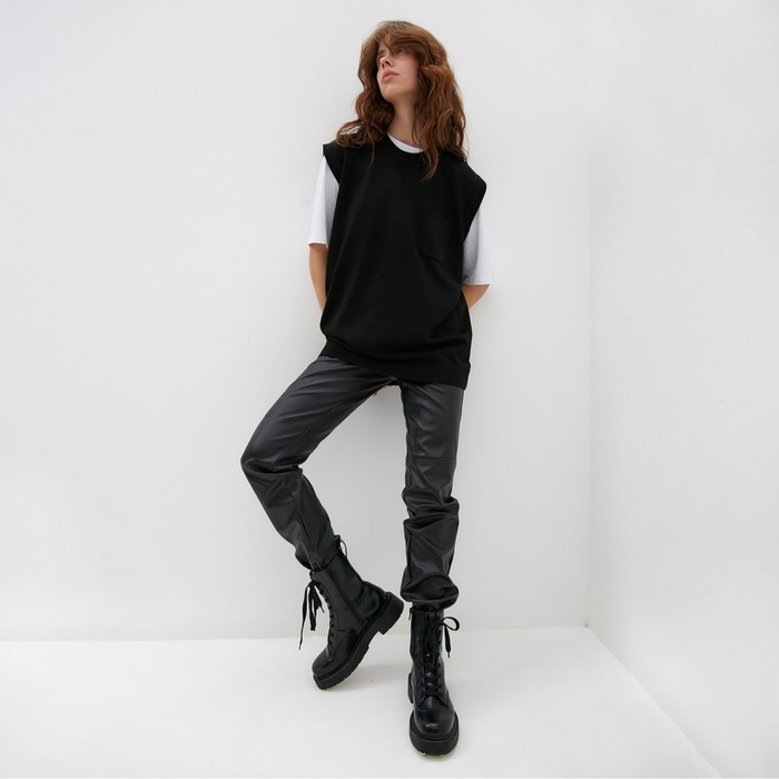 фото Жилет minaku: knitwear collection цвет черный, размер 48