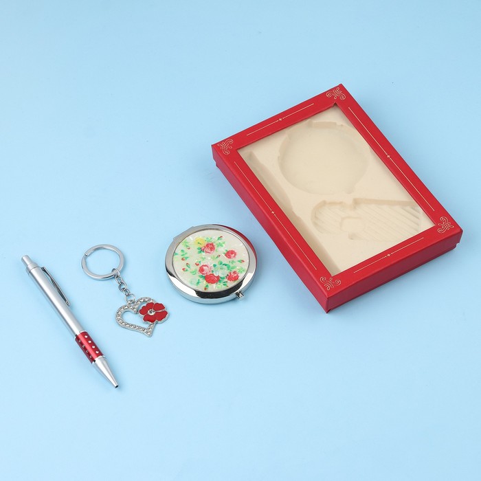 Набор подарочный 3в1 (ручка, зеркало, брелок) микс
Набор подарочный 3в1 (ручка, зеркало, брелок) микс