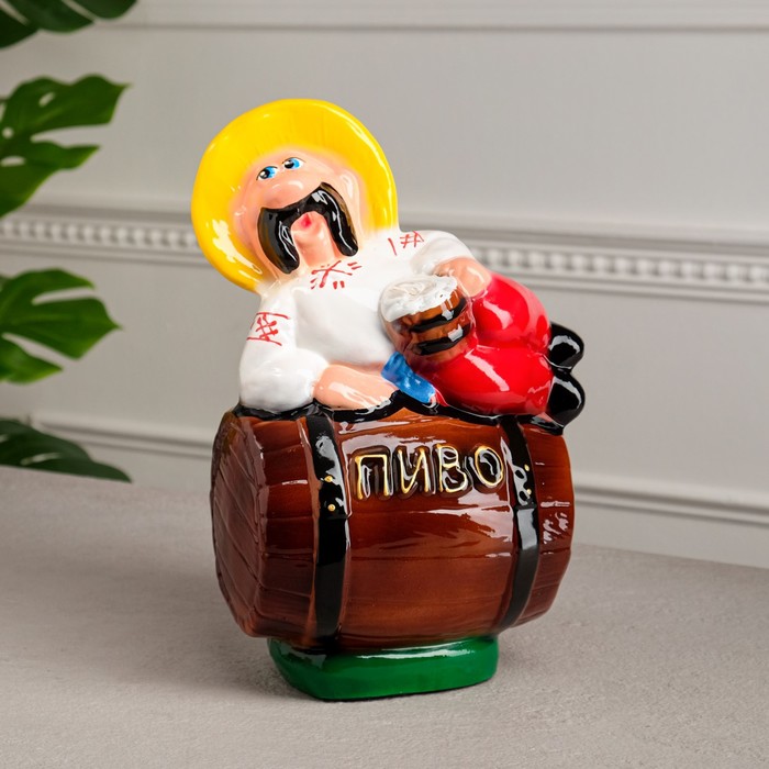 Копилка "Казак на бочке пива", глянец, разноцветная, 29 см
Копилка "Казак на бочке пива", глянец, разноцветная, 29 см