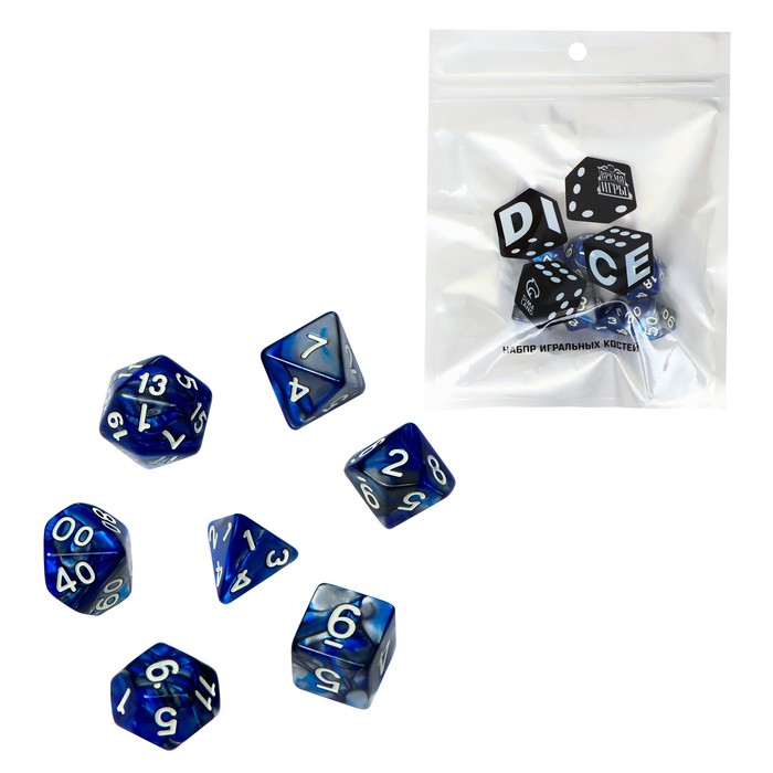 Набор кубиков для D&D (Dungeons and Dragons, ДнД) "Время игры. Лазурит", серия: D&D, 7 шт
Набор кубиков для D&D (Dungeons and Dragons, ДнД) "Время игры. Лазурит", серия: D&D, 7 шт