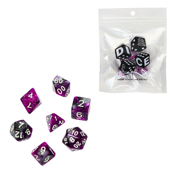 Набор кубиков для D&D (Dungeons and Dragons, ДнД) "Время игры. Аметист", серия: D&D, 7 шт
Набор кубиков для D&D (Dungeons and Dragons, ДнД) "Время игры. Аметист", серия: D&D, 7 шт