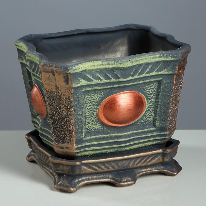 Горшок для цветов "Квадрат", зелёный, керамика, 6 л
Горшок для цветов "Квадрат", зелёный, керамика, 6 л