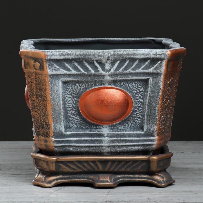 Горшок для цветов "Квадрат", серый цвет, керамика, 6 л
Горшок для цветов "Квадрат", серый цвет, керамика, 6 л