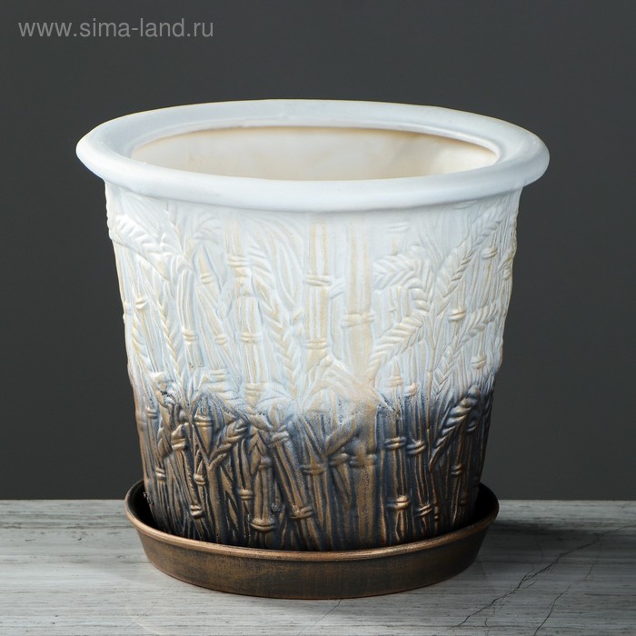 Горшок для цветов "Камыш", бело-золотой, керамика, 5 л
Горшок для цветов "Камыш", бело-золотой, керамика, 5 л