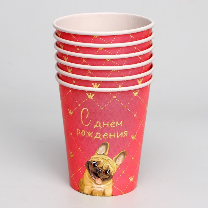 Набор бумажной посуды "С днём рождения" пёсель, 6 тарелок, 6 стаканов, 6 колпаков 
Набор бумажной посуды "С днём рождения" пёсель, 6 тарелок, 6 стаканов, 6 колпаков