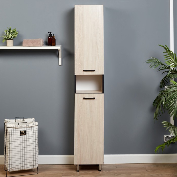 фото Пенал для ванной комнаты "сантана 30", дуб сантана светлый, 30 х 181,2 х 30 см