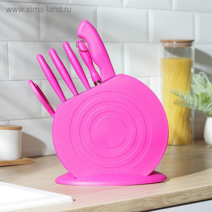 Набор кухонных принадлежностей, 8 ножей, ножеточка, ножницы, на подставке, цвет МИКС
Набор кухонных принадлежностей, 8 ножей, ножеточка, ножницы, на подставке, цвет МИКС