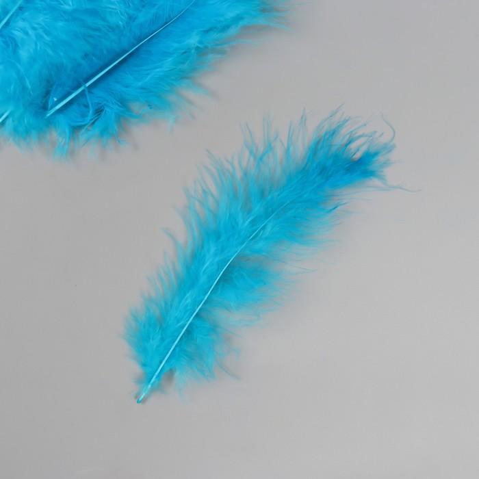 фото Перо декоративное гусиное пуховое "голубое озеро" набор 40 шт h=10-15 см арт узор
