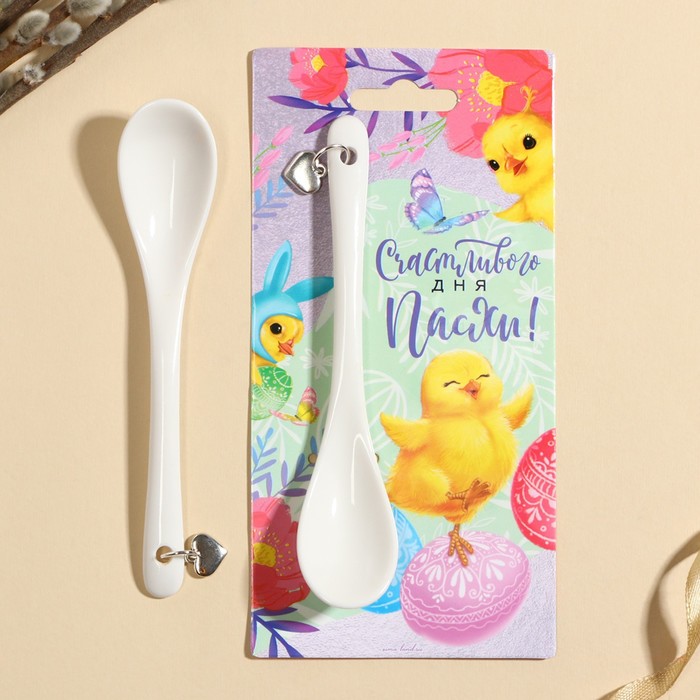 фото Ложка сувенирная «счастливого дня пасхи», 2,5 х 12,5 см семейные традиции